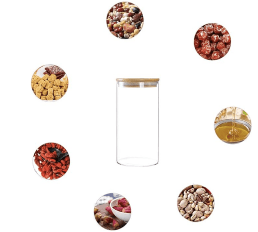 750 ml Glass Storage Jars Borosilicate Glass Kitchen Food Storage Container with Bamboo Lid Airtight Storage Container Glass Canister for Coffee Beans Tea Spice Salt Sugar Biscuits Snack Flour - Image 2